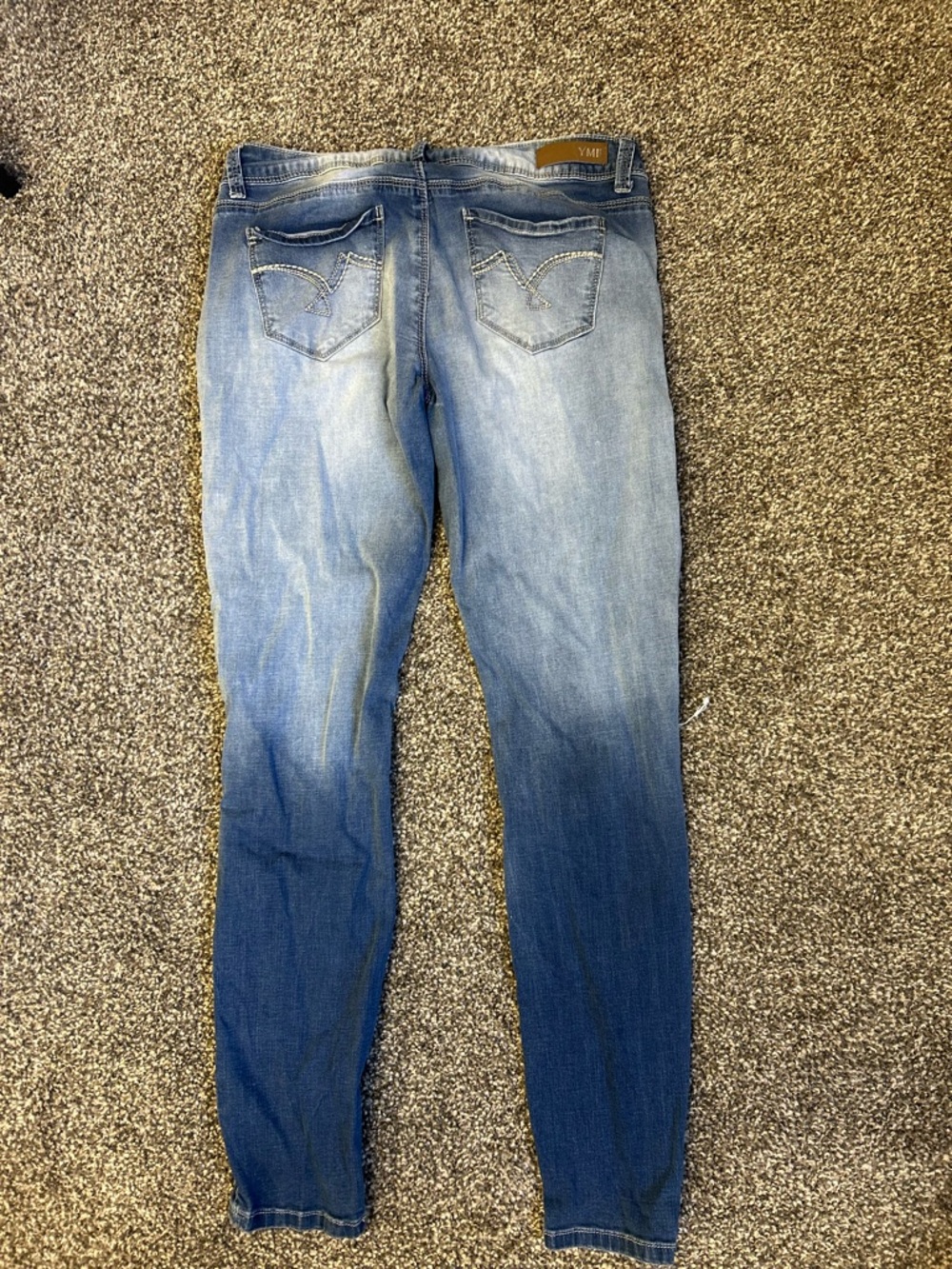 YMI women’s Light Blue Denim Jeans with Brown Patch - Picture 10 of 10